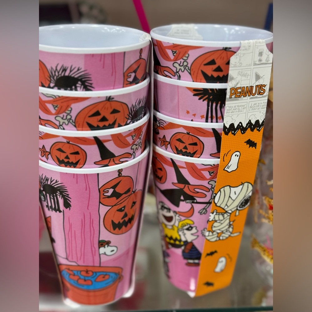 Peanuts Halloween Cups - Pink and Orange